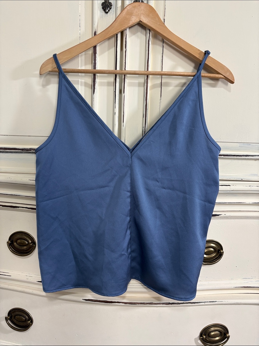 LOFT Dusty Blue V-Neck Spaghetti Strap Tank